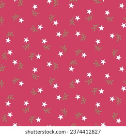 allover vector small star pattern on pink background
