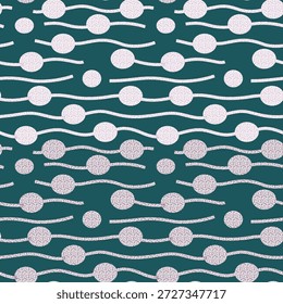 allover textura vetorial pinstripes com círculos padrão no fundo verde