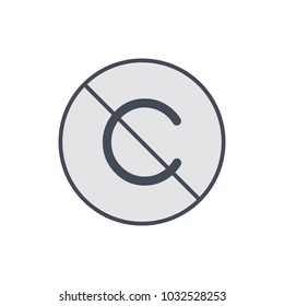 Allow copy copyright no restriction right icon. Vector illustration