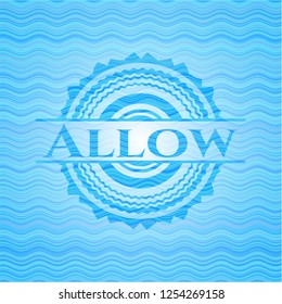 Allow sky blue water wave badge background.