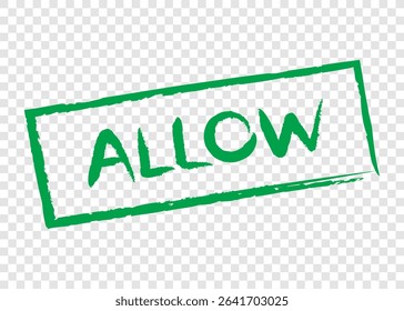 allow word stamp in green square frame on transparency background