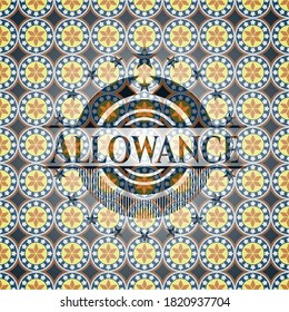 Allowance arabic badge. Arabesque decoration. 