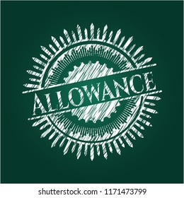 Allowance chalk emblem written on a blackboard