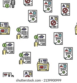 Allowance Finance Help Vector Seamless Pattern Thin Line Illustration