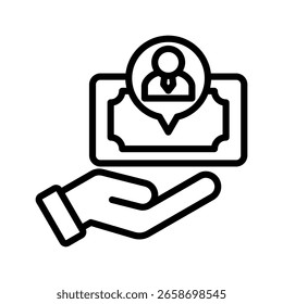 Ilustración vectorial de línea de icono de asignación