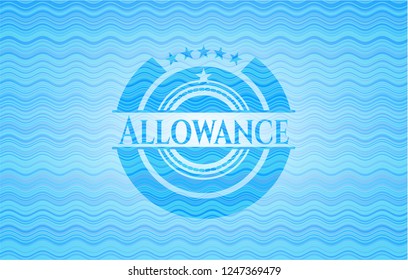 Allowance light blue water wave emblem.