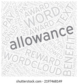 Allowance Word Cloud Art Detailed Vector