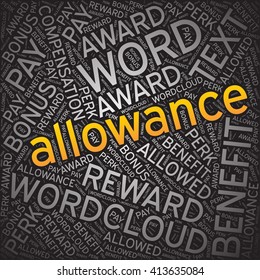 Allowance,Word cloud art background