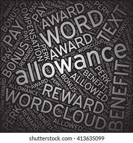 Allowance,Word cloud art background