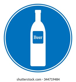 Allowed beer bottle sign on white. Vector illustration.