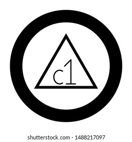 Allowed in circle round blackn Can bleached with chlorine Clothes care symbols Washing concept Laundry sign icon in circle round black color