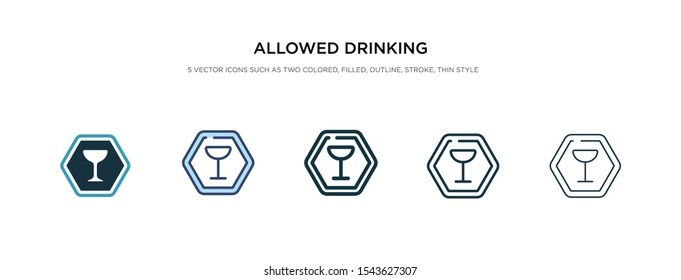 allowed drinking icon in different style vector illustration. two colored and black allowed drinking vector icons designed in filled, outline, line and stroke style can be used for web, mobile, ui