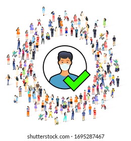 Allowed mask medical people, A symbol of access. Vector illustration