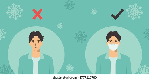 Allowed mask medical people, A symbol of access. Vector illustration