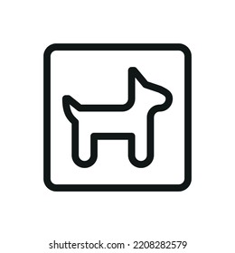 Allowed with pets isolated icon, dog sign vector icon with editable stroke