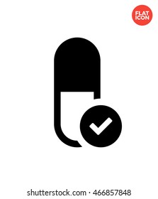 Allowed pill Icon Flat Style Isolated Vector Illustration