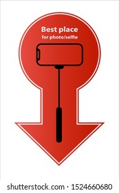 Allowed sign is the best place for selfie sticks camera Vector photography of a mobile phone smartphone is prohibited sign icon monopod selfie icon is allowed Take care to keep your hands in the shape