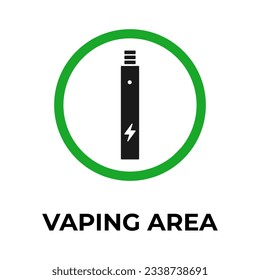 Allowed vaping sign. vaping area Printable stickers. Vector. Isolated on white background.