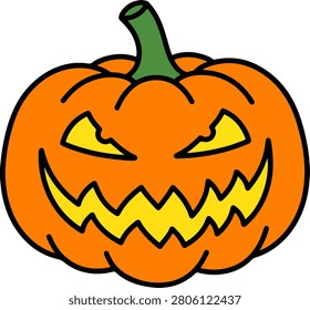 alloween pumpkins, funny faces. Autumn holidays. Vector illustration