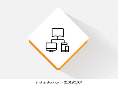 Allows integrated online training icon vector design