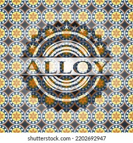 Alloy arabesque badge background. arabic decoration. 