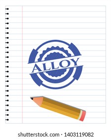 Alloy pen draw. Blue ink. Vector Illustration. Detailed.