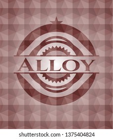 Alloy red badge with geometric pattern. Seamless.