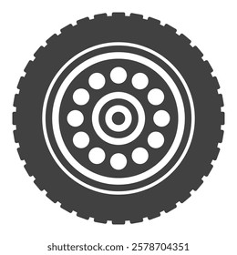 Alloy rim vector icon - Car wheel and tire vector concept symbol