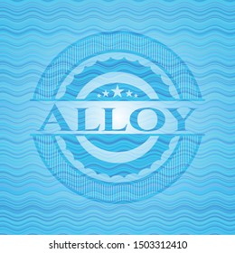 Alloy water wave representation style badge. Vector Illustration. Detailed.