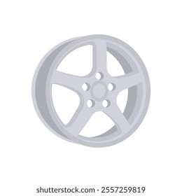 Alloy Wheel, Automotive Flat Illustration Isolated