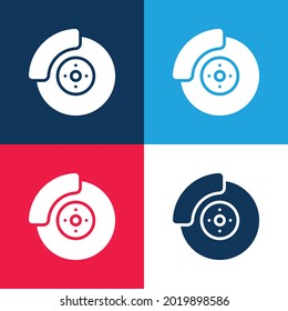 Alloy Wheel blue and red four color minimal icon set