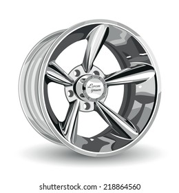 alloy wheel for a car. vector illustration without gradients.