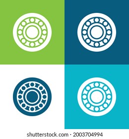 Alloy Wheel Flat four color minimal icon set