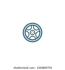 Alloy wheel icon design. Transportation icon vector illustration