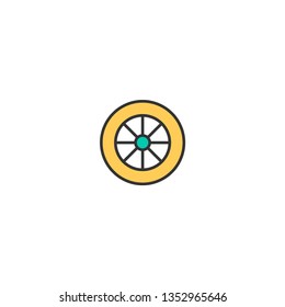 Alloy wheel icon design. Transportation icon vector illustration