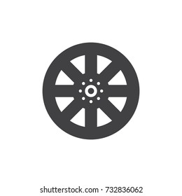 Alloy wheel icon vector, filled flat sign, solid pictogram isolated on white. Symbol, logo illustration.