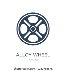 alloy wheel icon vector on white background, alloy wheel trendy filled icons from Transport collection, alloy wheel vector illustration