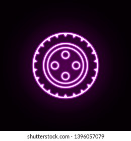 alloy wheel neon icon. Elements of auto workshop set. Simple icon for websites, web design, mobile app, info graphics