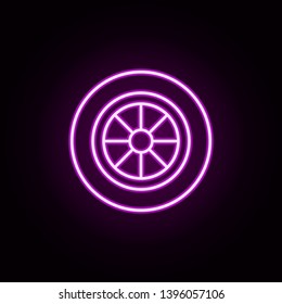 alloy wheel neon icon. Elements of auto workshop set. Simple icon for websites, web design, mobile app, info graphics