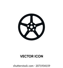 Alloy wheel vector icon. Modern, simple flat vector illustration for website or mobile app.Wheel disk or car symbol, logo illustration. Pixel perfect vector graphics	