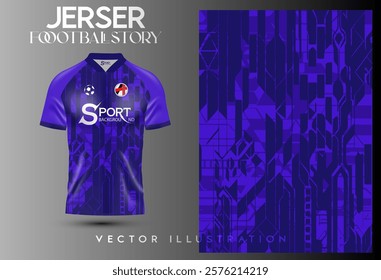 The all-purple football shirt features a modern design with intricate graphic patterns that convey movement and power. The collar is a classic collar.