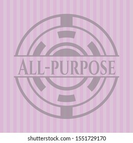 All-purpose vintage pink emblem. Vector Illustration. Detailed.