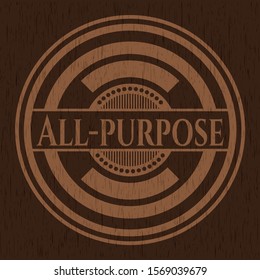 All-purpose wood icon or emblem. Vector Illustration.