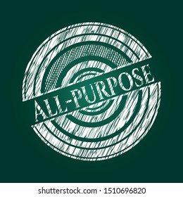 All-purpose written on a blackboard. Vector Illustration. Detailed.