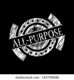 All-purpose written on a chalkboard. Vector Illustration. Detailed.