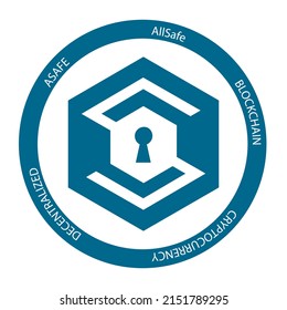 AllSafe cryptocurrency logo. ASAFE crypto symbol icon flat vector illustration. EPS 10 editable template. 