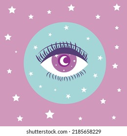 All-seeing eye. bad eye. Modern amulet design and home decoration