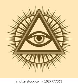 All-Seeing Eye of God 
(The Eye of Providence | Eye of Omniscience | Luminous Delta | Oculus Dei). 
Ancient mystical sacral symbol of Illuminati and Freemasonry.