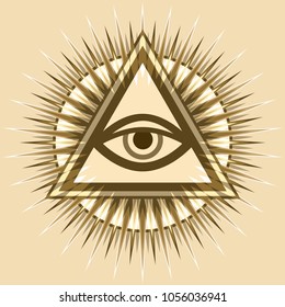 All-Seeing Eye of God 
(The Eye of Providence | Eye of Omniscience | Luminous Delta | Oculus Dei). 
Ancient mystical sacral symbol of Illuminati and Freemasonry.