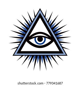 All-Seeing Eye of God (The Eye of Providence | Eye of Omniscience | Luminous Delta | Oculus Dei). 
Ancient mystical sacral symbol of Illuminati and Freemasonry.